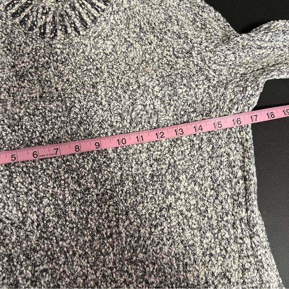 Rag & Bone Sweater Women XS Tunic Wool Blend Knit Black White Slit Chunky Knit Z - Picture 7 of 10